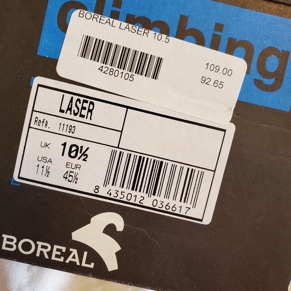 boreal laser climbing shoes